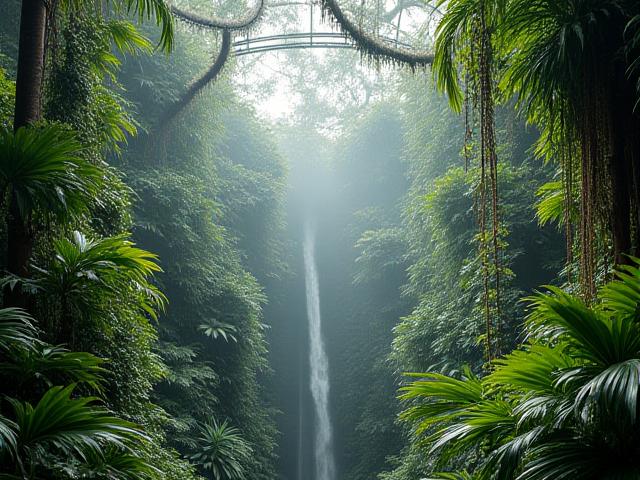 Regenwald-Terrarium mit Pflanzen