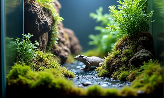 Naturnah gestaltetes Terrarium für Reptilien