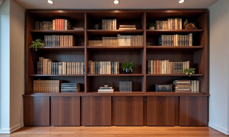 Maßgefertigtes Bücherregal aus Nussbaumholz